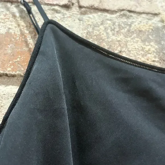 THEORY Silk Rib-knit Waist Midi-dress In Black Size Small - Picture 10 of 10